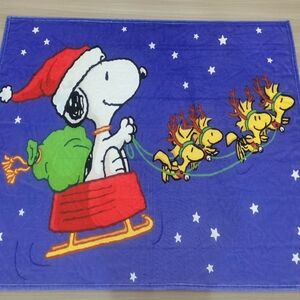 Snoopy Holiday Blanket with Red and Blue Design